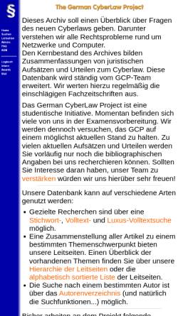 Vorschau der mobilen Webseite www.cyberlawproject.de, German Cyberlaw Project