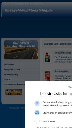 Vorschau der mobilen Webseite www.bussgeld-punktekatalog.de, Bußgeldkatalog