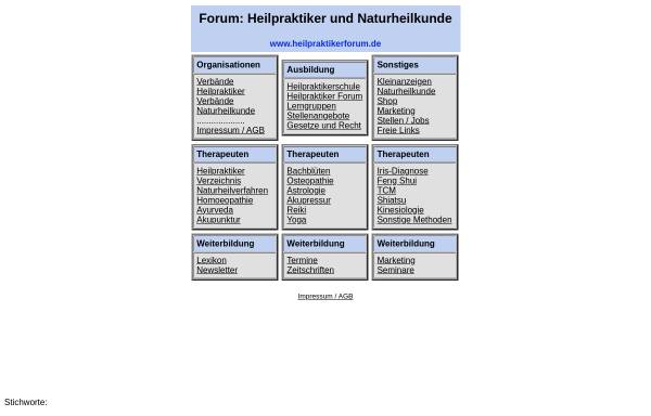 Vorschau von www.heilpraktikerforum.de, Heilpraktiker und Heilpraktikerausbildung