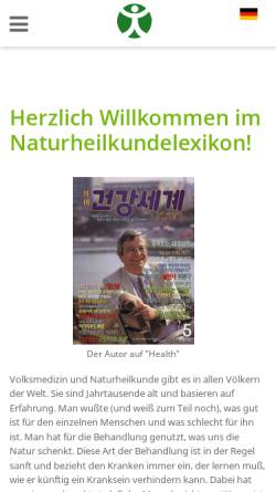 Vorschau der mobilen Webseite naturheilkundelexikon.de, Naturheilkundelexikon.de