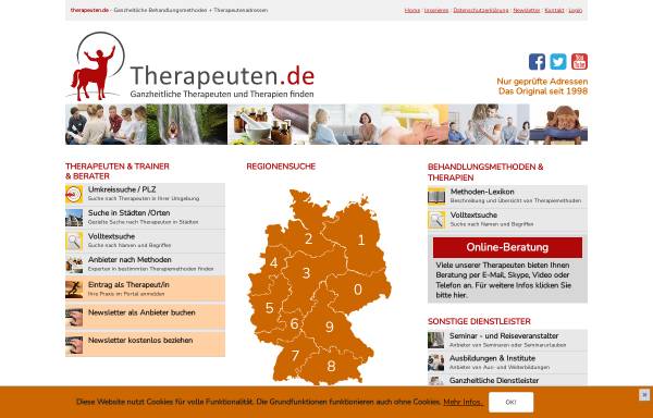 Vorschau von www.therapeuten.de, Therapeuten.de