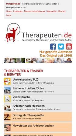 Vorschau der mobilen Webseite www.therapeuten.de, Therapeuten.de