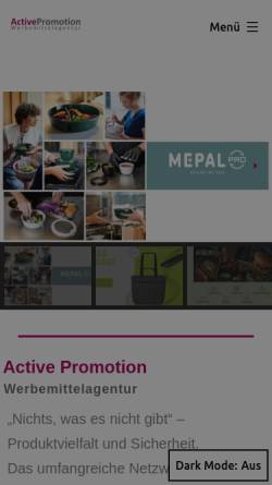 Vorschau der mobilen Webseite activepromotion.de, Active Promotion GmbH