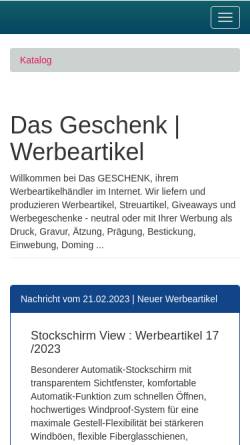 Vorschau der mobilen Webseite www.welt-der-werbeartikel.de, Das Geschenk - Martin Flinspach