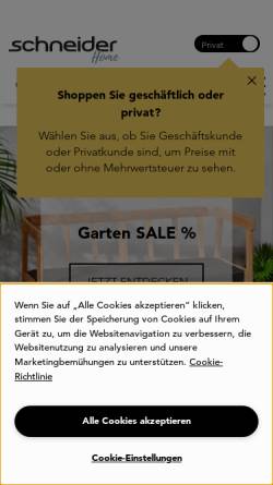 Vorschau der mobilen Webseite www.schneider.de, Schneider Versand GmbH
