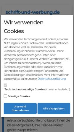 Vorschau der mobilen Webseite www.schrift-und-werbung.de, Schrift und Werbung GmbH