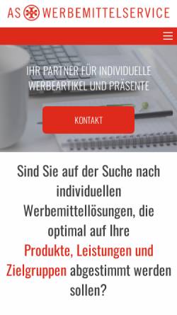 Vorschau der mobilen Webseite aswerbemittelservice.de, Schroeder, Alexa - AS-Werbemittelservice