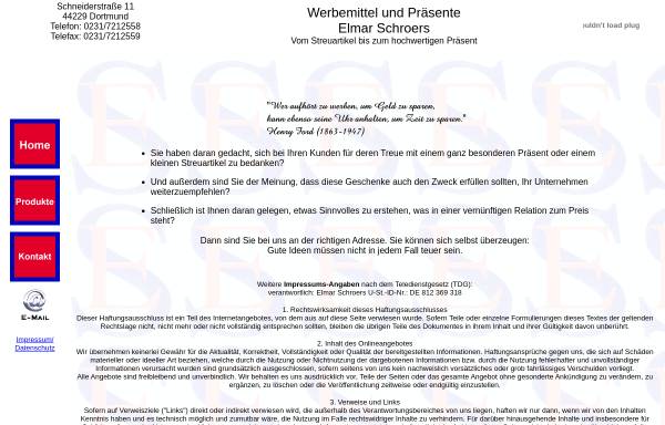 Vorschau von www.werbemittel-schroers.de, Werbemittel und Präsente Elmar Schroers