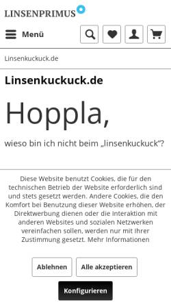 Vorschau der mobilen Webseite www.linsenkuckuck.de, Linsenkuckuck - Gregor Adam