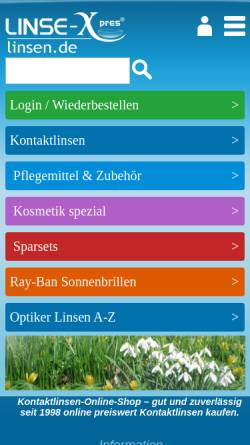 Vorschau der mobilen Webseite www.linsen.de, Linse-Xpres, Niels Öhlenschläger