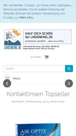 Vorschau der mobilen Webseite www.linsenking.de, Optik-Scheiwe, Inh. Dietmar Scheiwe