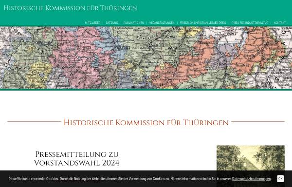 Vorschau von www.historische-kommission-fuer-thueringen.de, Historische Kommission für Thüringen e.V.