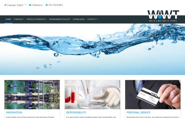 Vorschau von www.wwt.eu, Water & Wastewater Technic WWT GmbH
