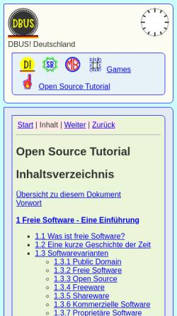 Vorschau der mobilen Webseite www.dbus.de, Open Source Tutorial