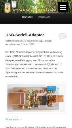 Vorschau der mobilen Webseite www.e-dschungel.de, e-dschungel - Der elektronische Urwald