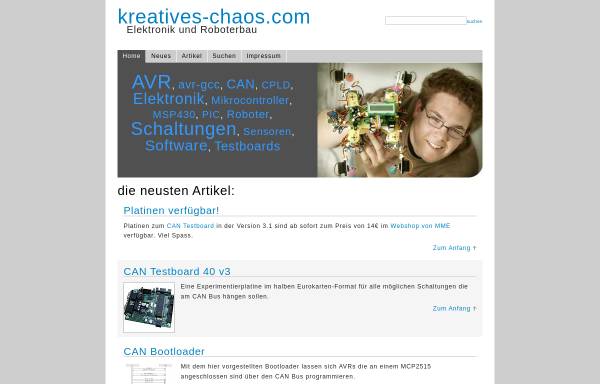 Vorschau von www.kreatives-chaos.com, Kreatives-chaos.com - Elektronik und Roboterbau