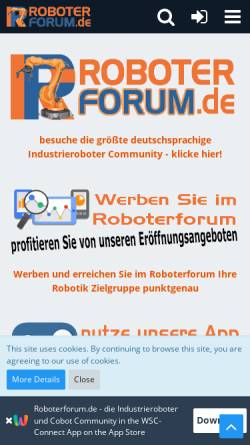 Vorschau der mobilen Webseite www.roboterforum.de, Roboter-Forum