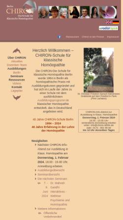 Vorschau der mobilen Webseite chiron-berlin.de, Chiron Berlin - Die Schule für Klassische Homöopathie