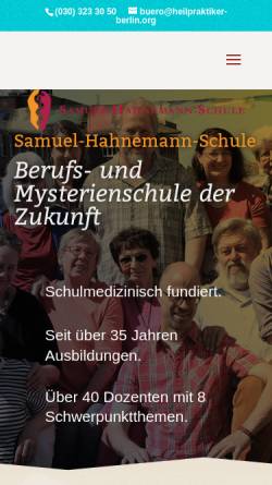 Vorschau der mobilen Webseite www.samuel-hahnemann-schule.de, Hahnemann Schulen