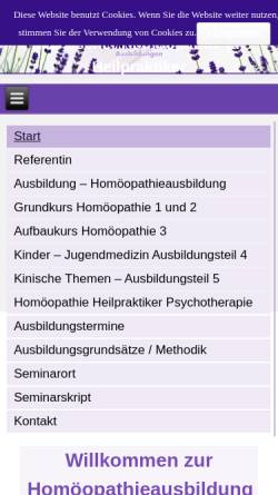 Vorschau der mobilen Webseite www.homoeopathie-ausbildungen.de, Homöopathie Ausbildungen