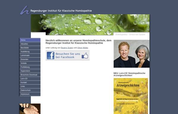 Vorschau von www.homoeopathieschule-regensburg.de, Regensburger Institut für Klassische Homöopathie GbR