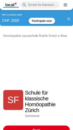 Vorschau der mobilen Webseite yellow.local.ch, Schule für Klassische Homöopathie Zürich