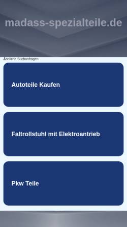 Vorschau der mobilen Webseite www.madass-spezialteile.de, Fa. Fischer, Berlin