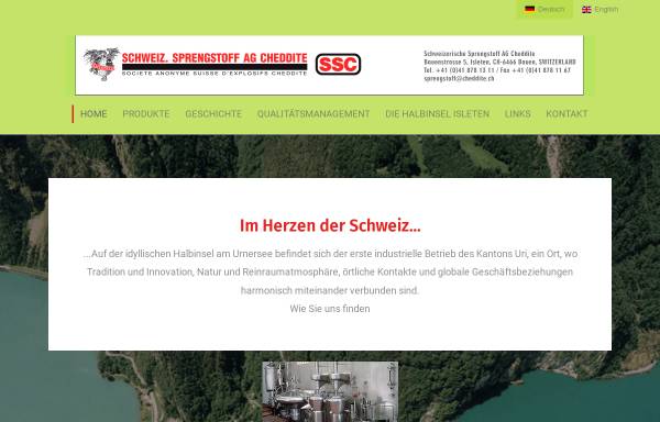 Vorschau von www.cheddite.ch, Schweiz. Sprengstoff AG Cheddite