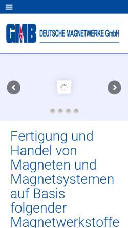 Vorschau der mobilen Webseite www.guss-magnete.de, GMB Magnete Bitterfeld GmbH