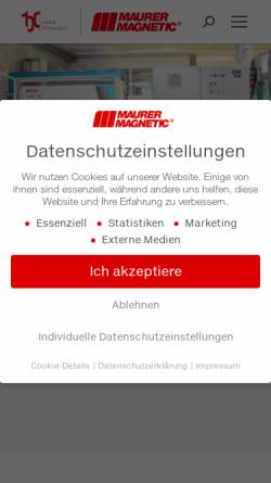 Vorschau der mobilen Webseite www.maurermagnetic.ch, Maurer Magnetic AG