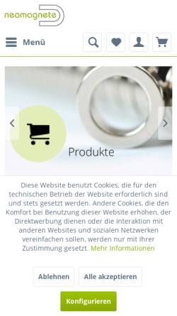 Vorschau der mobilen Webseite berlin-magnete.de, Neotexx - Wenzel-Stacy + Kerskes GbR
