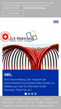 Vorschau der mobilen Webseite www.elscal.ch, ELS Elektronik GmbH