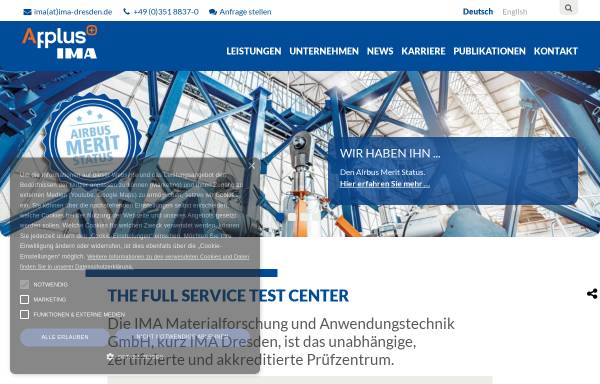 Vorschau von www.ima-dresden.de, IMA Materialforschung und Anwendungstechnik GmbH