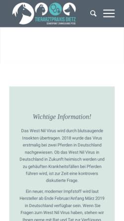 Vorschau der mobilen Webseite tierarztpraxis-dietz.de, Dr. Barbara Dietz