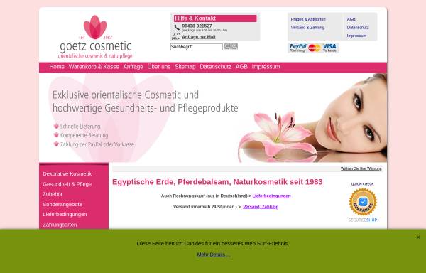 Vorschau von www.goetz-cosmetic.de, Goetz Cosmetic + Naturprodukte GbR