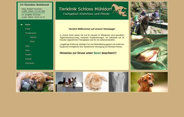 Vorschau von www.hufklinik.at, Hufklinik-Tierarztpraxis Schloss Mühldorf