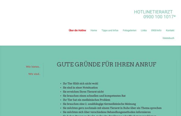 Vorschau von www.hotlinetierarzt.de, Ihr Hotlinetierarzt