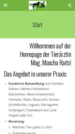 Vorschau der mobilen Webseite www.tierarzt-raits.at, Mag. Mascha Raits