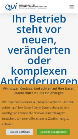 Vorschau der mobilen Webseite www.qui.de, QUi Gesellschaft für Qualität und Innovation mbH