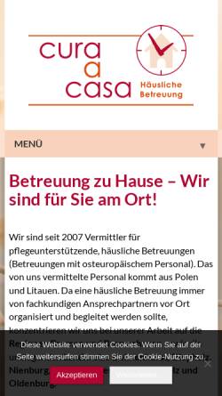 Vorschau der mobilen Webseite 24-stunden-betreut.de, Cura a Casa - 24-Stunden-Betreuung zu Hause