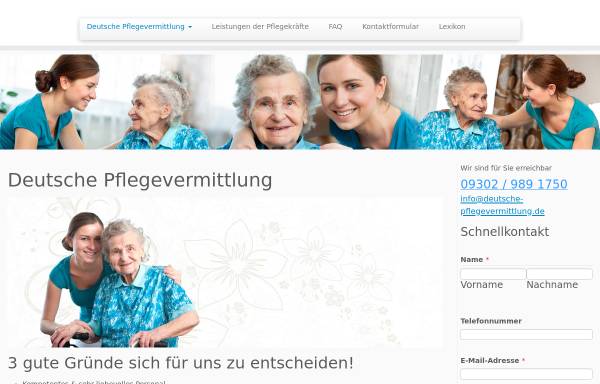 Vorschau von www.deutsche-pflegevermittlung.de, Eurovest GmbH