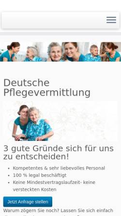 Vorschau der mobilen Webseite www.deutsche-pflegevermittlung.de, Eurovest GmbH