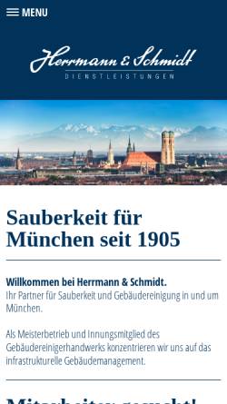 Vorschau der mobilen Webseite www.herrmannundschmidt.de, Schmidt Services Dienstleistungen im Sozial- und Gesundheitswesen