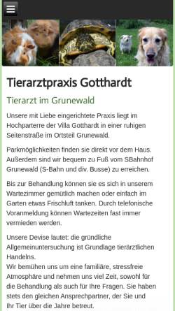 Vorschau der mobilen Webseite www.tierarzt-berlin-gotthardt.de, Tierarzt im Grunewald