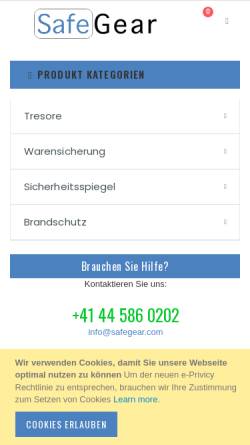 Vorschau der mobilen Webseite www.safegear.ch, Safegear Aeschimann