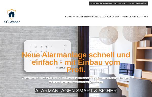 Vorschau von www.sc-weber.de, Weber Bürotechnik - Alarmanlagen und Videoüberwachung