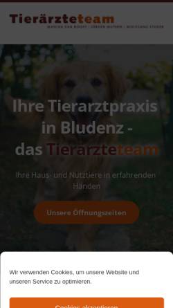 Vorschau der mobilen Webseite www.tieraerzte-team.com, Tierärzteteam Bludenz