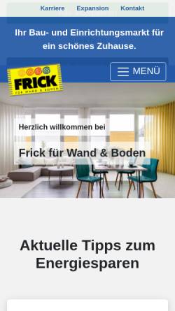 Vorschau der mobilen Webseite www.frick-fachmarkt.de, Goldkuhle Fachmärkte GmbH