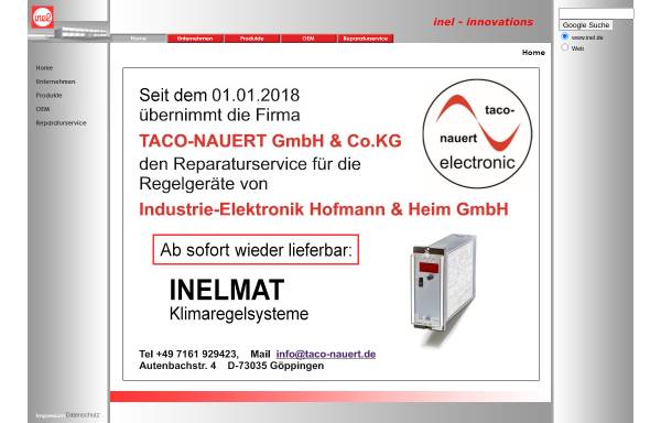 Vorschau von www.inel.de, Industrie-Elektronik Hofmann & Heim GmbH