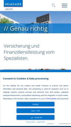 Vorschau der mobilen Webseite www.helmsauer-gruppe.de, Ärzte-Wirtschafts-Zentrum Cicholas Krzemien Steinbach oHG